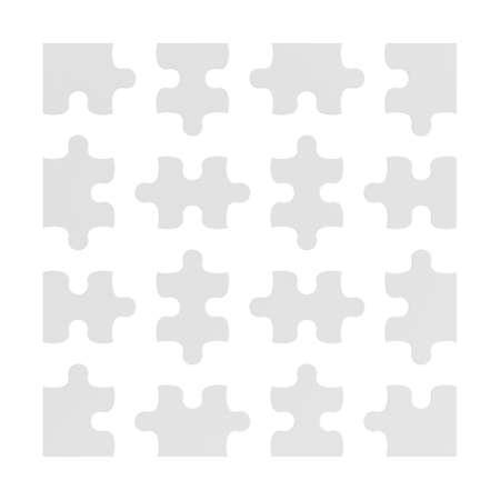 3d rendering of many white puzzle pieces isolated on white background.の写真素材