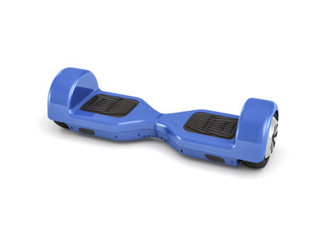 3d rendering of a single blue hoverboard in front view isolated on white background.の写真素材