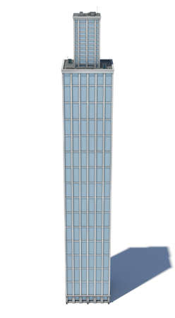 3d rendering of a white high office building with many large windows.の写真素材