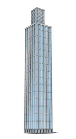 3d rendering of a white high office building with many large windows.の写真素材
