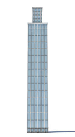 3d rendering of a white high office building with many large windows.の写真素材