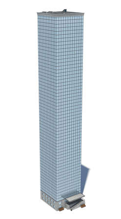 3d rendering of a white high office building with many large windows.の写真素材