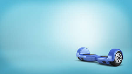 3d rendering of a single urban violet self-balancing board stands on a blue background.の写真素材