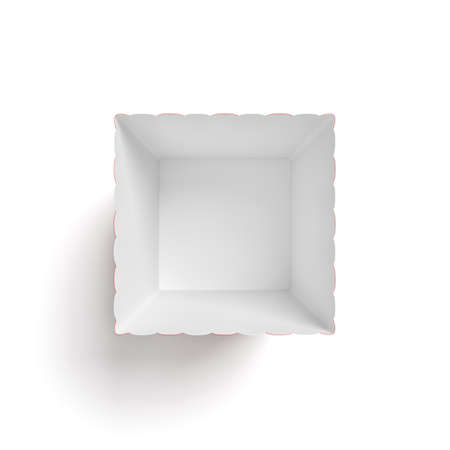 3d rendering of a empty square striped popcorn bucket in top view.の写真素材