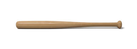 3d rendering of a single wooden baseball bat with polish finishing isolated on a white background.の写真素材