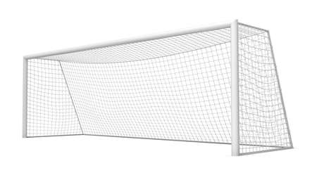 3d rendering of white empty football gates isolated on a white background.の写真素材