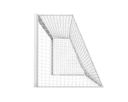 3d rendering of white empty football gates isolated on a white background.の写真素材