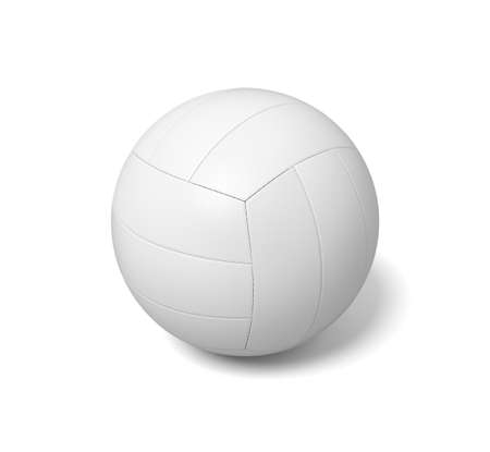 3d rendering of a single white volleyball ball with a shadow lying on a white background.の写真素材