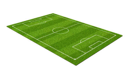 3d rendering of a soccer grass sport field with white linesの写真素材