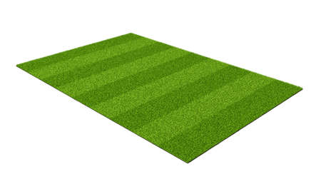3d rendering of an isolated sports field with green grass on a white background.の写真素材