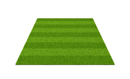 3d rendering of an isolated sports field with green grass on a white background.の写真素材