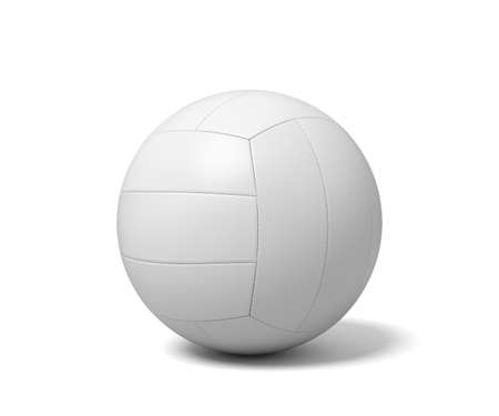 3d rendering of a single white volleyball ball with a shadow lying on a white background.の写真素材
