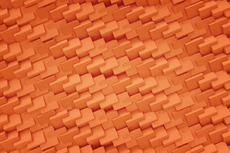 3d rendering of high quality background texture with orange plastic pieces connected to each other with notches.の写真素材