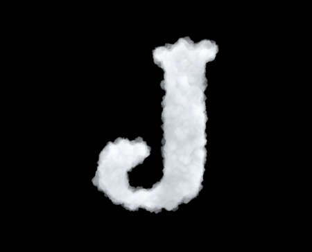 3d rendering of a letter-J-shaped cloud isolated on black background.の写真素材