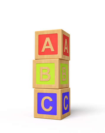 3d rendering of alphabet toy blocks.の写真素材