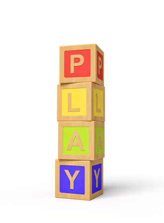 3d rendering of alphabet toy blocks. Digital art. Children playtime. Toys and games.の写真素材