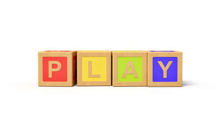 3d rendering of alphabet toy blocks. Digital art. Children playtime. Toys and games.の写真素材