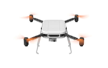 3d rendering of quadcopter isolated on white backgroundの写真素材