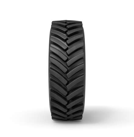 3d rendering of black vehicle tire isolated on white backgroundの写真素材