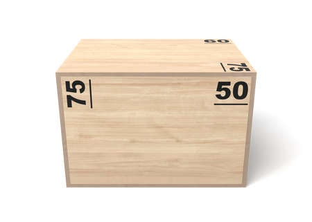 3d rendering of white crossfit box isolated on white backgroundの写真素材