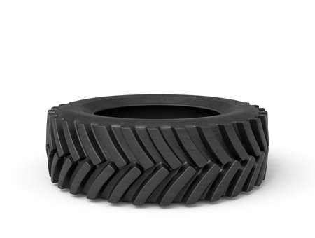 3d rendering of black vehicle tire isolated on white backgroundの写真素材