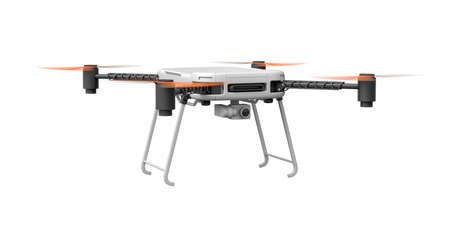 3d rendering of quadcopter isolated on white backgroundの写真素材