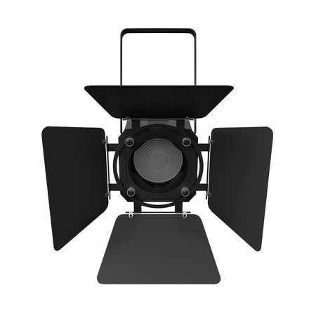 Stage light closeup from front on whiteの写真素材