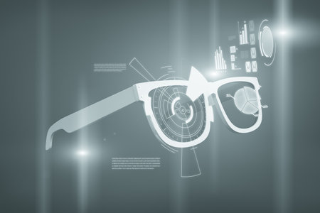 Futuristic sunglasses design in holograph styleの写真素材