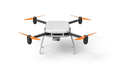 3d rendering of quadcopter isolated on white backgroundの写真素材