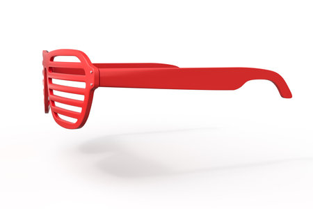 Red shutter shades sunglass side viewの写真素材