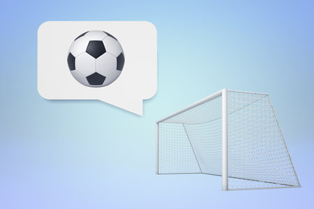 Soccer concept with ball and goal illustrationの写真素材