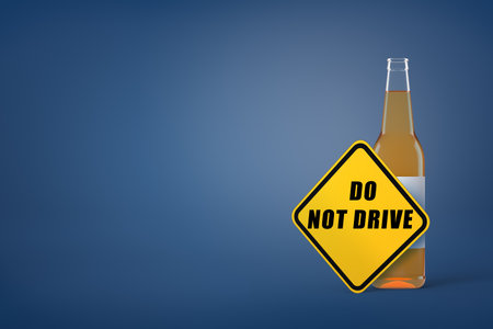 Beer bottle with Do Not Drive signの写真素材