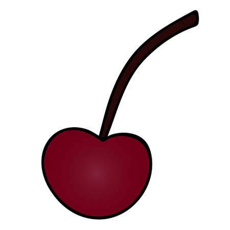 Juicy cherries. Ripe berry. Colorful vector illustration. Isolated white background. Cartoon style....