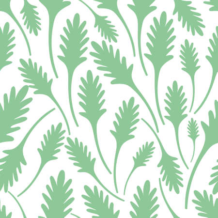 Leaves. Figured part of the plant. green vegetation. Repeating vector pattern. Seamless floral pattern. Abstract background of green leaves. Isolated colorful background. Idea for web designのイラスト素材