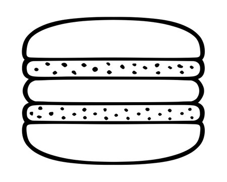 biscuit icon over white background, line style, vector illustrationのイラスト素材