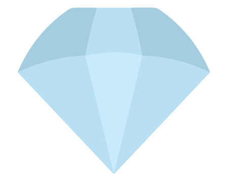 Brilliant. The precious stone is a diamond. Blue crystal with several shining edges. Vector illustration. Flat style. Isolated background. Idea for web design.のイラスト素材