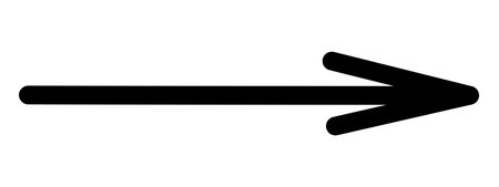 Arrow. Sketch. Black long arrow pointing to the right. Hand drawn sign. Vector illustration. Outline...