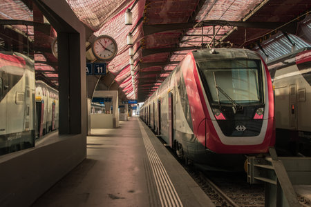 Empty streets. Quarantine. Closed stores. Missing tourists. Taken in Zurich/Switzerland, April 2. 2020のeditorial素材