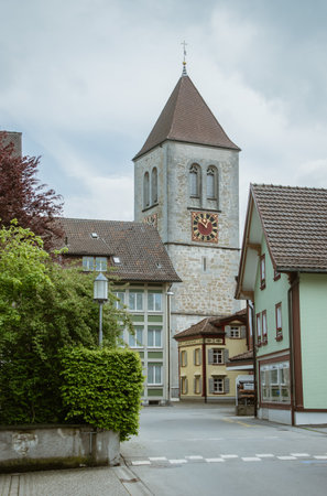 Closed stores and empty streets in the famous Appenzell. Taken in Appenzell/Switzerland, May 6. 2020