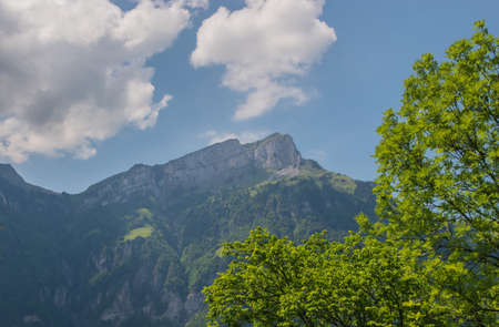 Alpine landscape in Switzerland. Taken near Sisikon and Fluelen.の写真素材