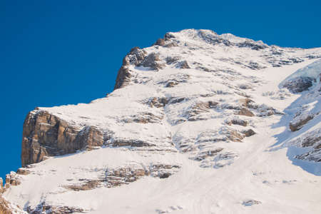 Snow-capped mountains in Switzerland. Taken in Jungfrau region, Grindelwald, Switzerlandの写真素材