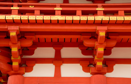 This ancient Shinto shrine showcases traditional architecture, sacred rituals, and serves as a place for cultural and spiritual reflection.の写真素材