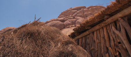 The Damara Living Museum offers an authentic insight into the traditional lifestyle, culture, and skills of the Damara people in Namibia.の写真素材