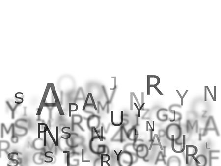 Conceptual alphabet background in greystyle on whiteの写真素材