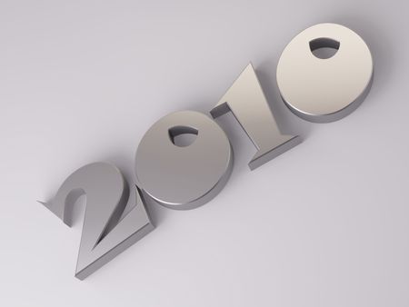 Date of New Year 2010 in steel.の写真素材