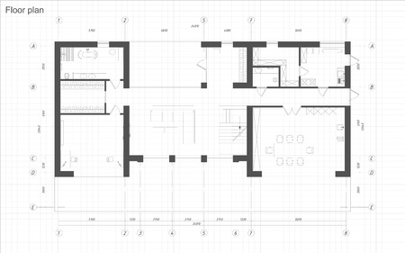 Floor plan blueprint of residental building projectの写真素材