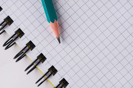 Image of pencil and notebook. Close up shotの写真素材