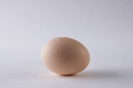 Brown egg on white backgroundの写真素材