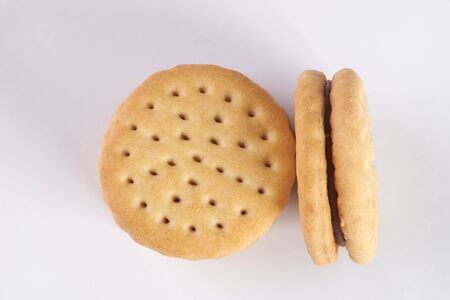 Cookies, biscuits on white backgroundの写真素材