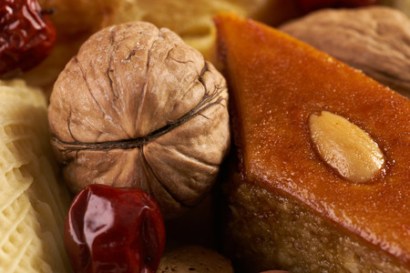Spring holiday Novruz in Azerbaijan.  Easter and traditional sweets baklava, shekerbura, gogal ,nuts...